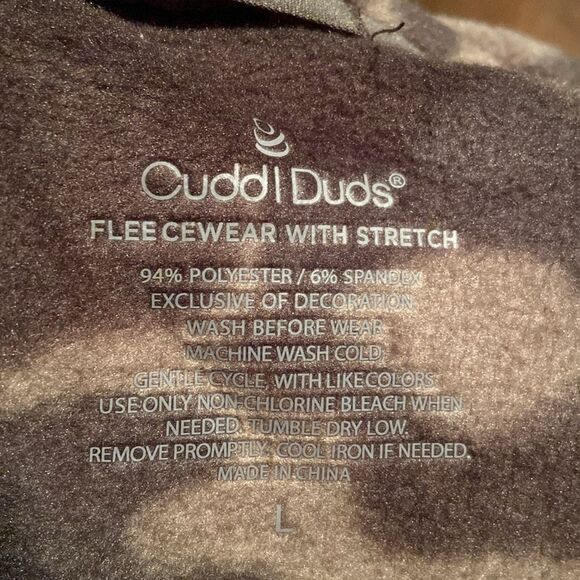Cuddle Duds fleece wear with stretch Camouflage Button-Up Jacket Large - Picture 11 of 11